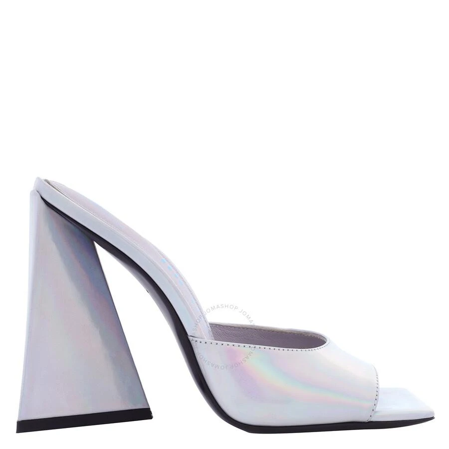 The Attico Ladies Holographic Silver Devon Mules 1