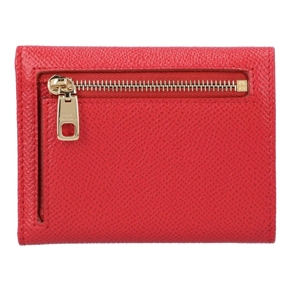 dolce & gabbana Dolce & Gabbana Small Dauphine calfskin continental wallet with plate detail in red 3