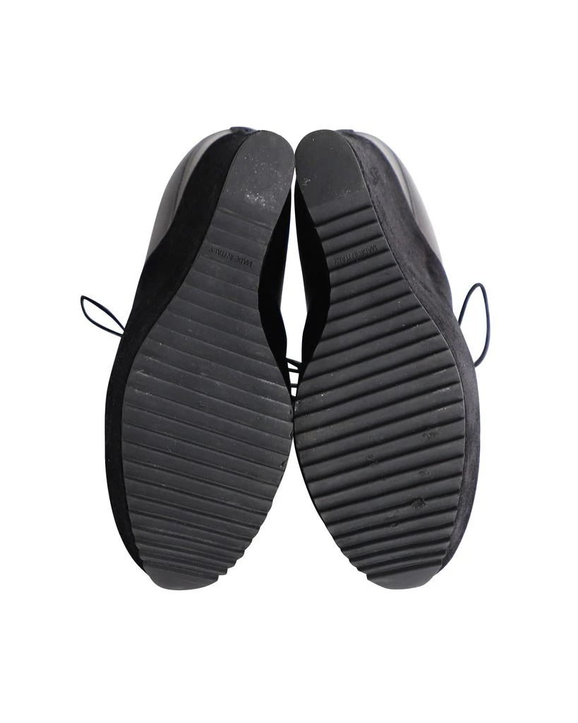 Yves Saint Laurent Lace-Up Platform Wedge Heels in Black Leather and Suede 5