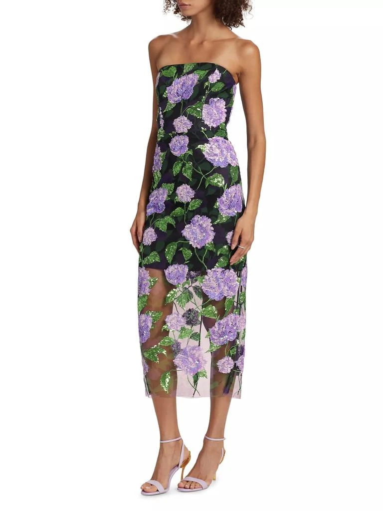 Milly Kait Sequined Floral Midi-Dress 4