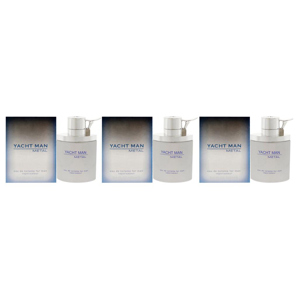 MYRURGIA Yacht Man Metal by  for Men - 3.4 oz EDT Spray - Pack of 3
