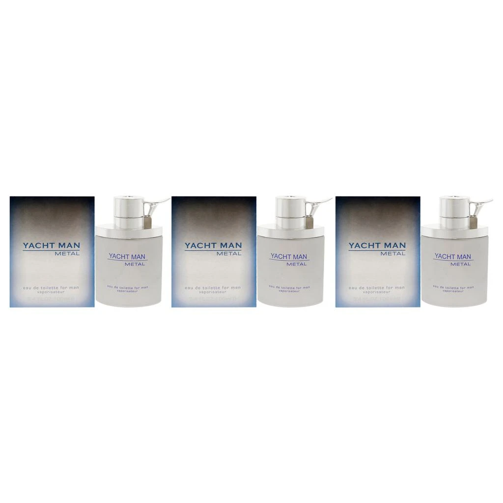 MYRURGIA Yacht Man Metal by  for Men - 3.4 oz EDT Spray - Pack of 3 1