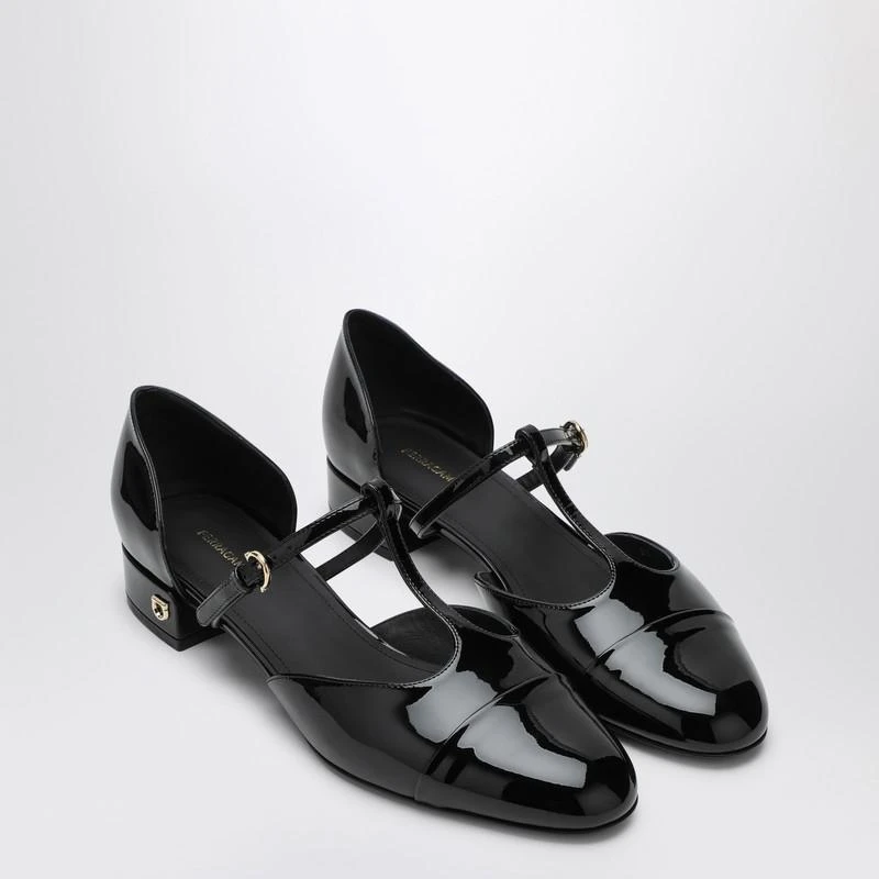 Ferragamo Black patent leather Linette ballerina 2