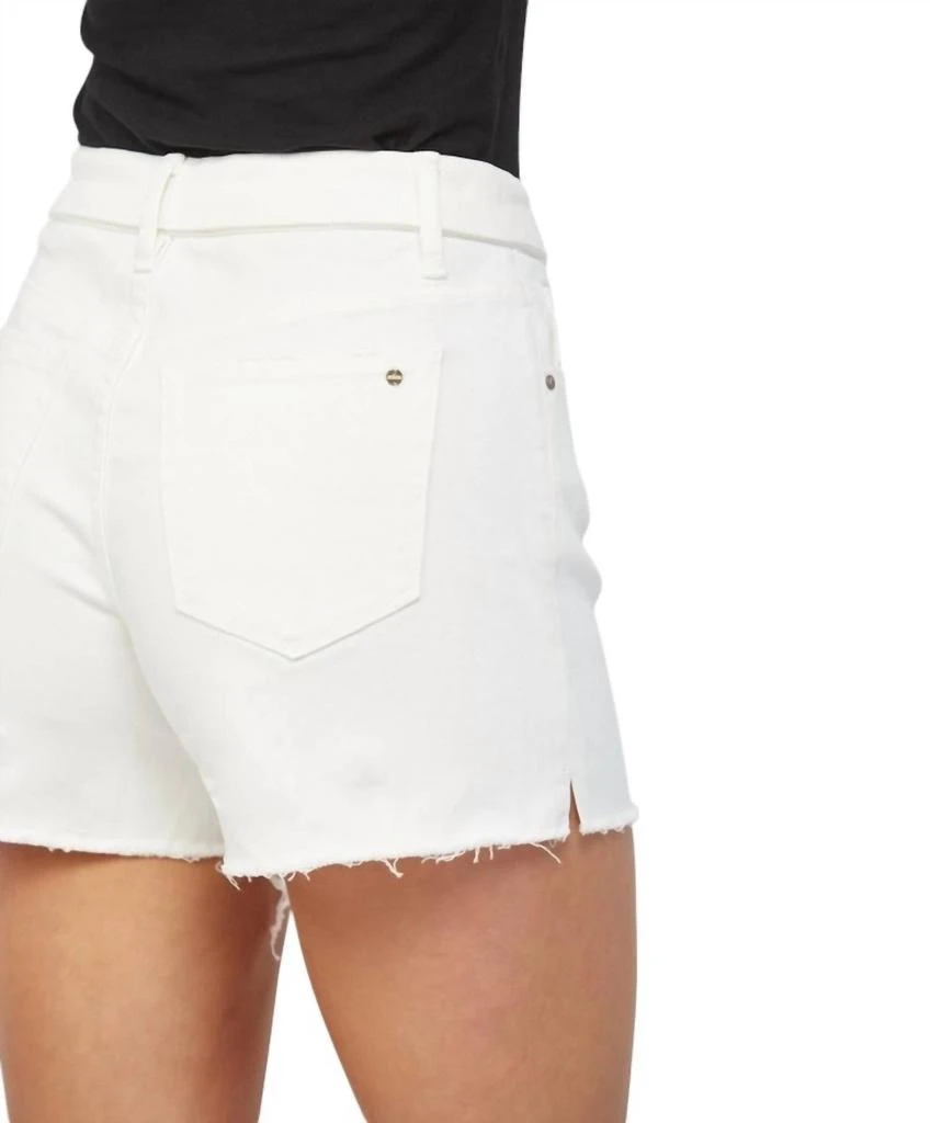 mica denim Fold Over High Rise Shorts In Brilliant White 5