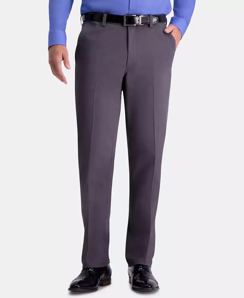 Haggar Men's Premium Comfort Khaki Classic-Fit 2-Way Stretch Wrinkle Resistant Flat Front Stretch Casual Pants
