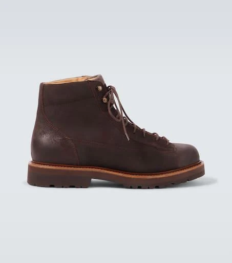 Brunello Cucinelli Brown hiking Leather Lace-Up Ankle Boot size 43.5 Brunello Cucinelli Lace-Up Hiking Boots In Brown - 42% Off  main image 3