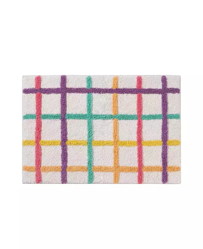 Hallmark Chromatic Grid Cotton Rich Bath Rug