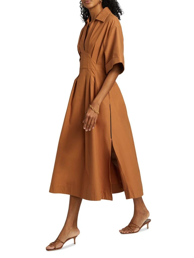 REISS Aubrey Pleated Cotton Poplin Shirtdress 2