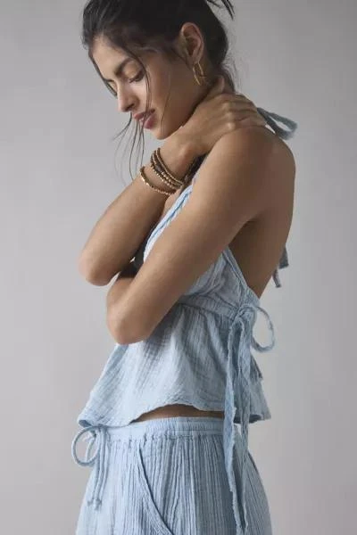 Out From Under Out From Under Ocean Air Gauze Halter Babydoll Cami 3