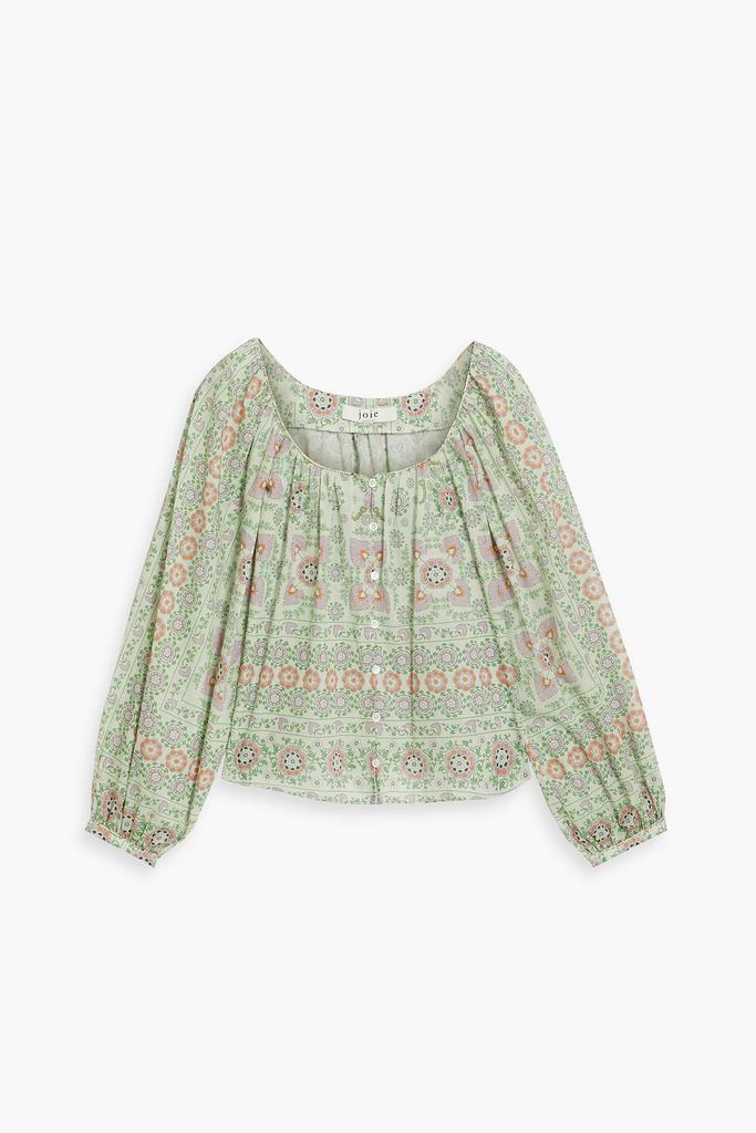 Joie Damarre gathered printed cotton top