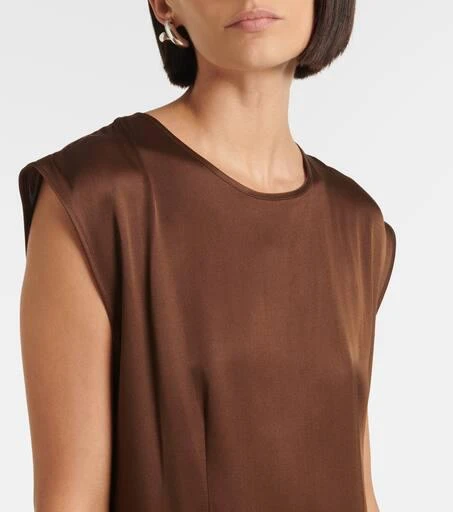 Asceno Rose silk satin maxi dress 4