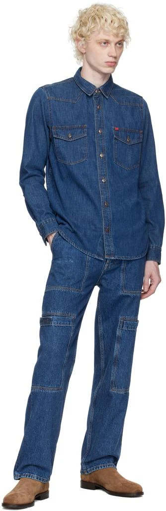 Hugo Boss Blue Western Yoke Denim Shirt 4