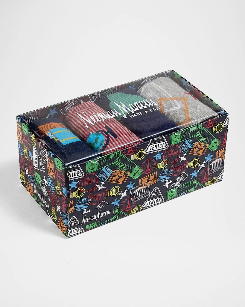 Neiman Marcus Men
s Travel 4-Pack Crew Socks, Boxed Gift Set 4