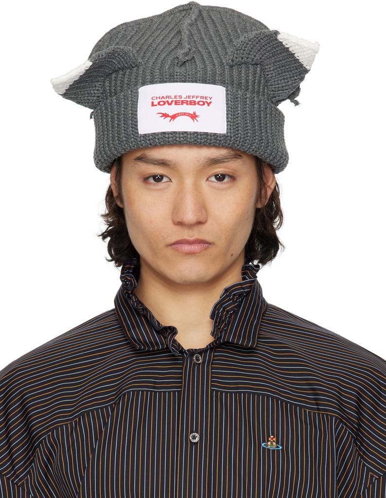 Charles Jeffrey Loverboy Gray Chunky Ears Beanie