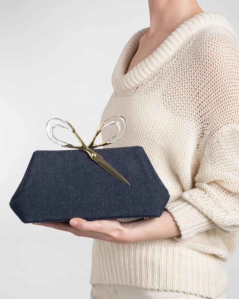 Alexis Bittar The Scissor Denim Clutch Bag 2
