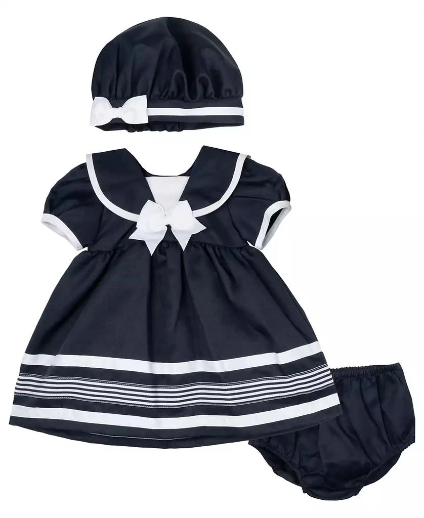 Rare Editions Baby Girl Sailor Dress with Matching Hat, 3-Piece Set 1