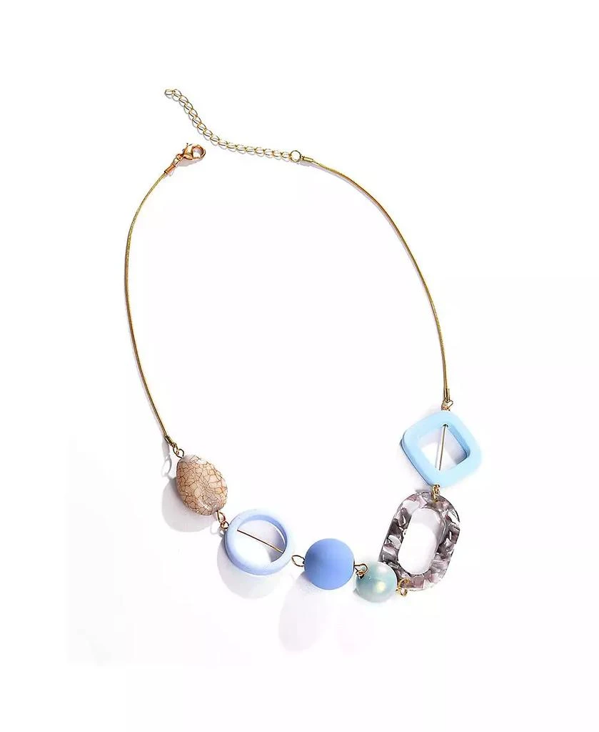 SOHI Women
s Blue  Circular Strand Necklace