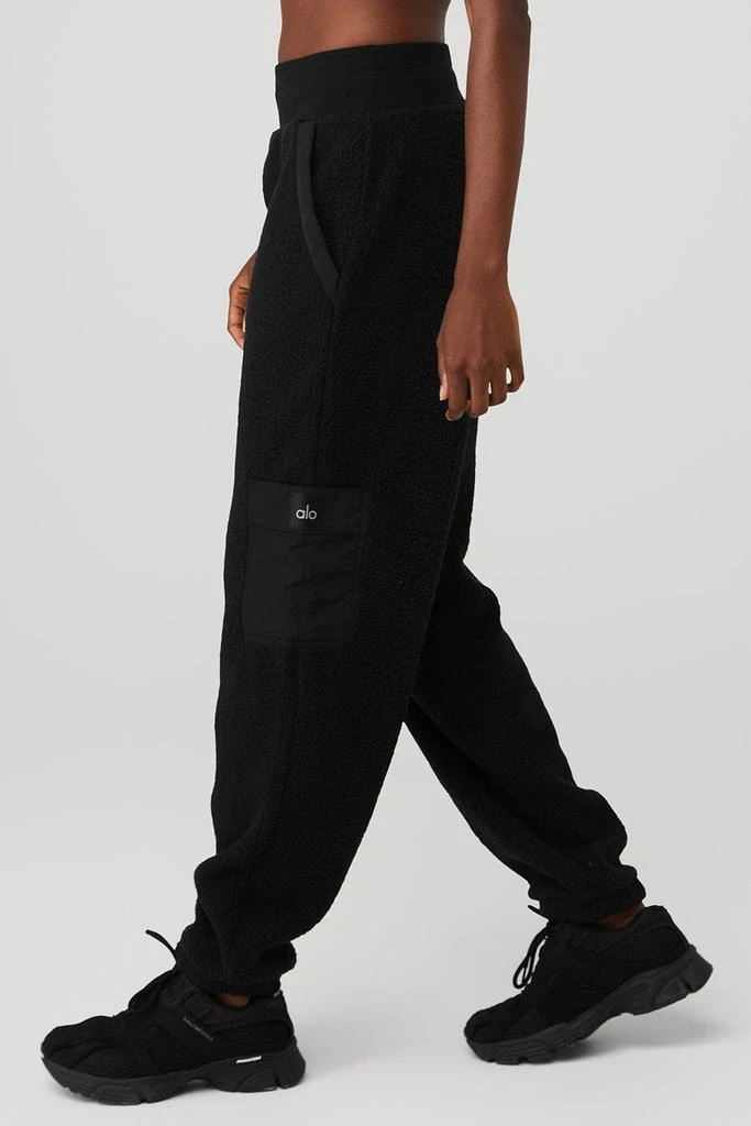Alo Micro Sherpa High-Waist Solstice Sweatpant - Black 3
