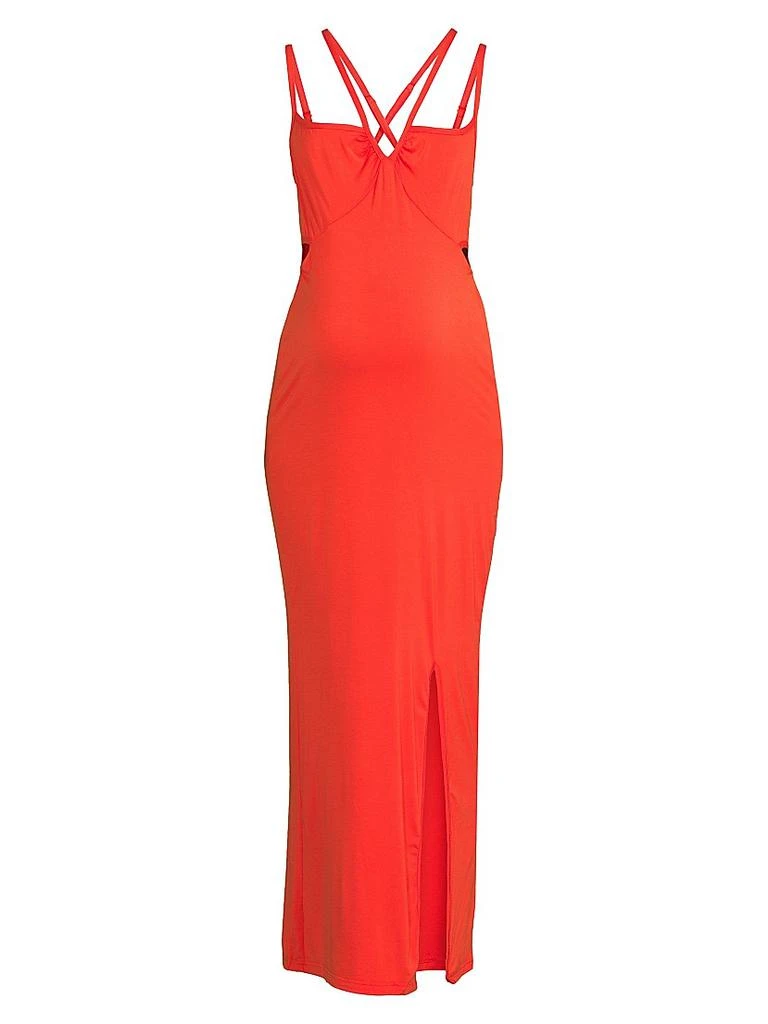 white christmas dresses Long Beaded Prom Dress with Sheer Cut Out