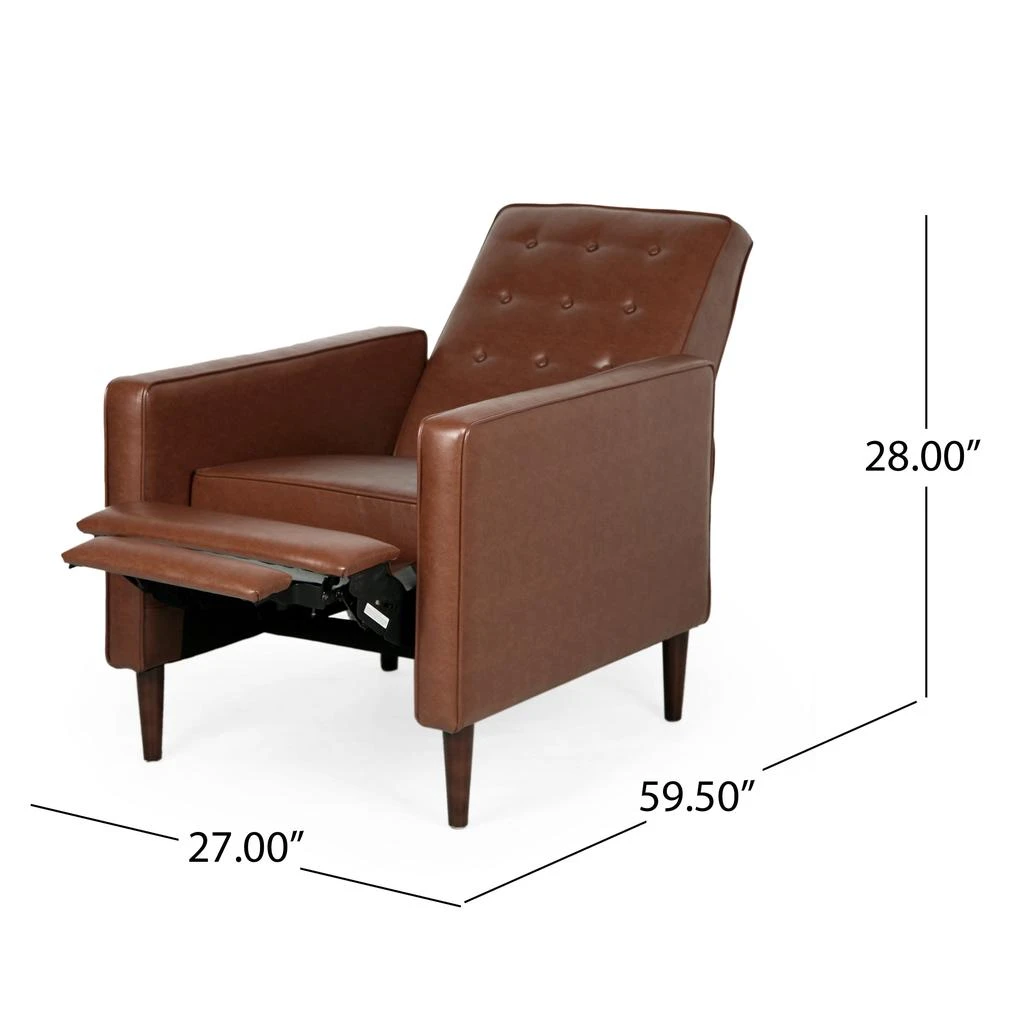 Streamdale Furniture Streamdale Mid-Century Modern Recliner with Button-Tufted Waffle Stitch Upholstery 3
