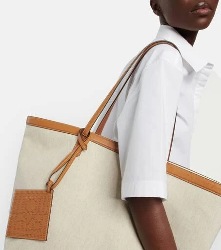 Totême Leather-trimmed canvas tote bag 7