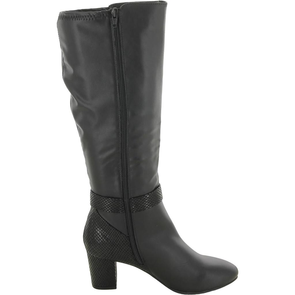 Karen Scott Isabell Womens Faux Leather Tall Knee-High Boots