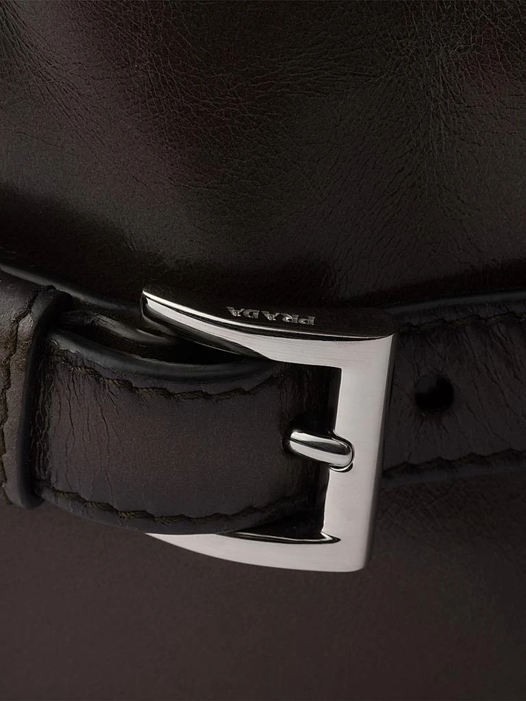 Prada Antiqued Leather Zipper Shoulder Bag 8