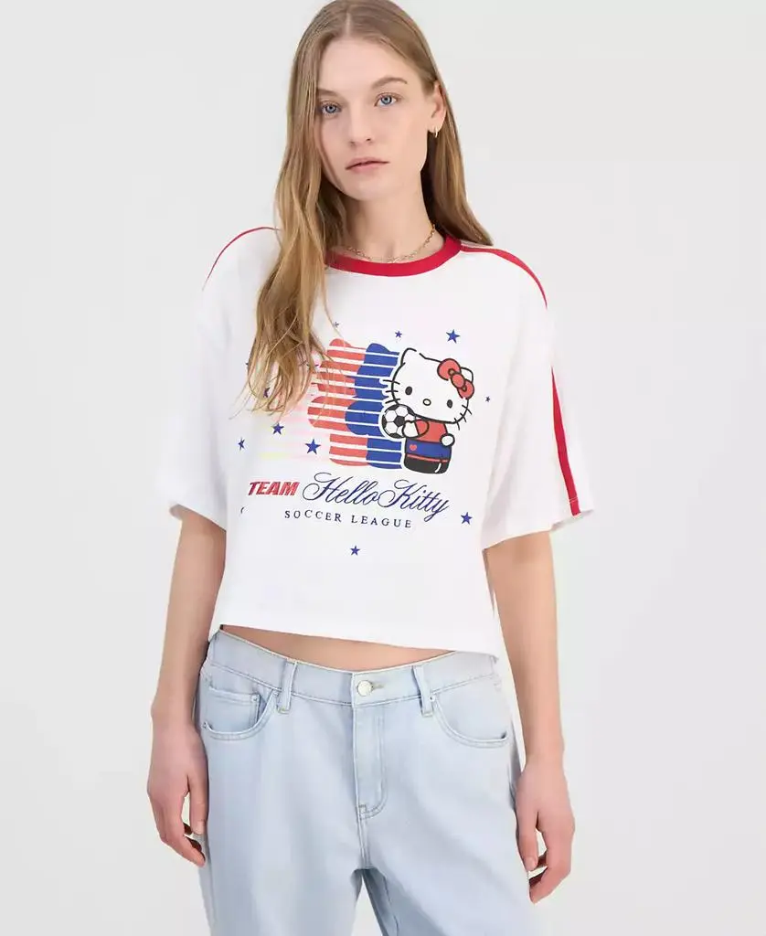 Love Tribe Juniors' Team Hello Kitty Soccer Jersey Graphic T-Shirt