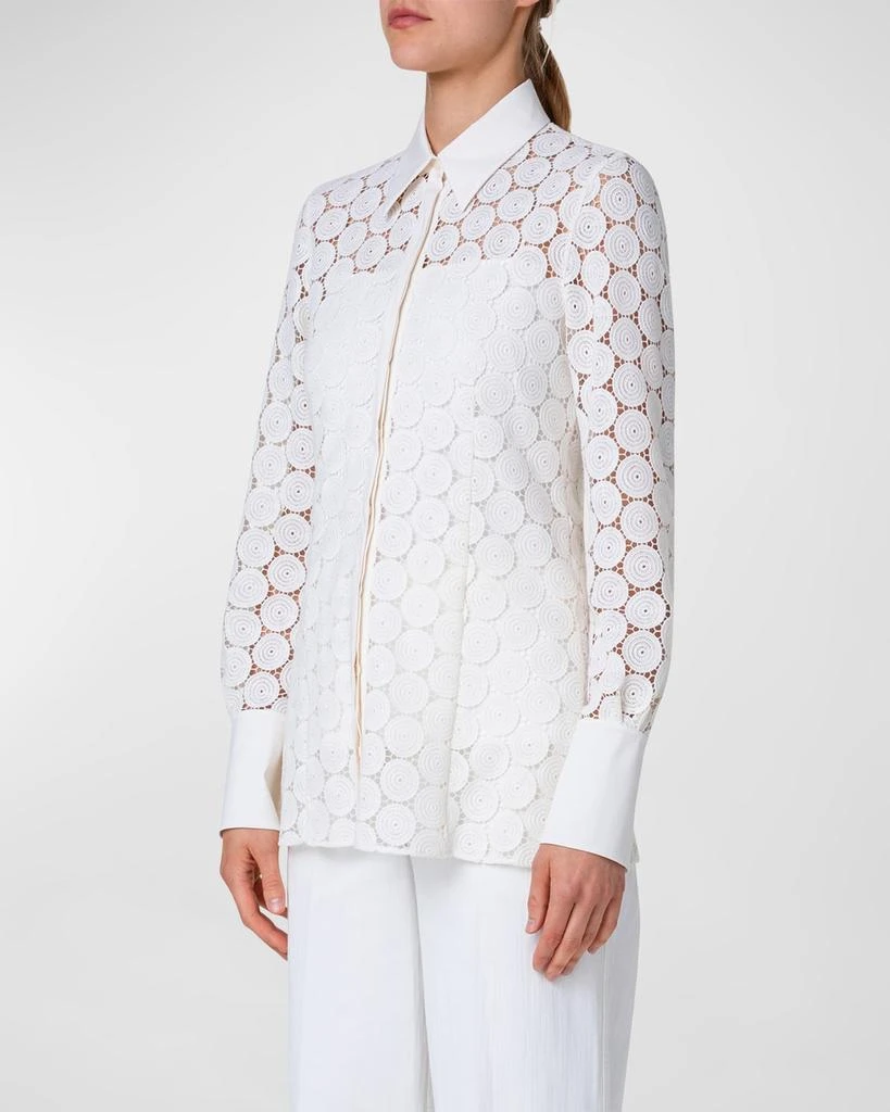 Akris punto Dot Guipure Lace Collared Blouse 6