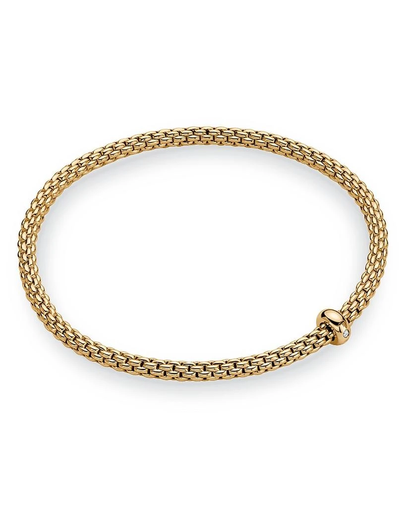 FOPE 18K Yellow Gold Prima Diamond Rondelle Woven Link Flex Bracelet 1