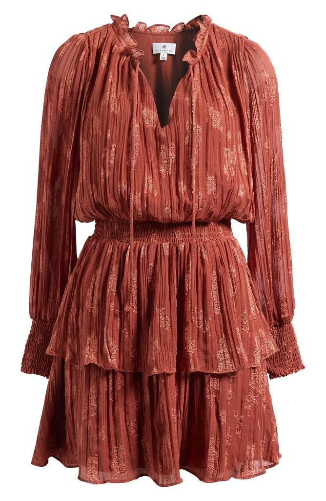 Socialite Smocked Tiered Ruffle Long Sleeve Minidress 5