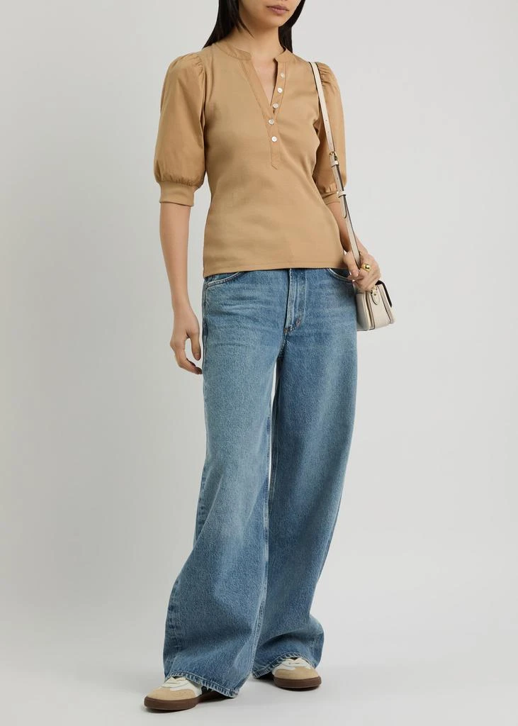 VERONICA BEARD Coralee ribbed stretch-cotton top 4
