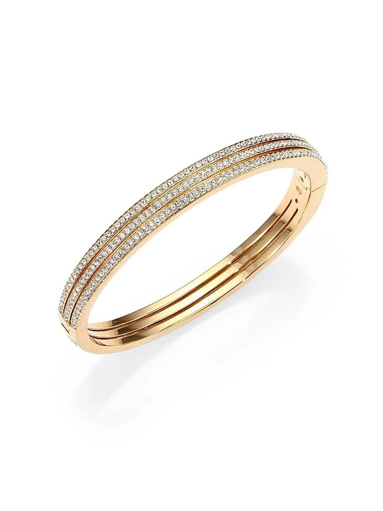 Adriana Orsini Goldtone Pavé Crystal Three-Row Bangle Bracelet 1