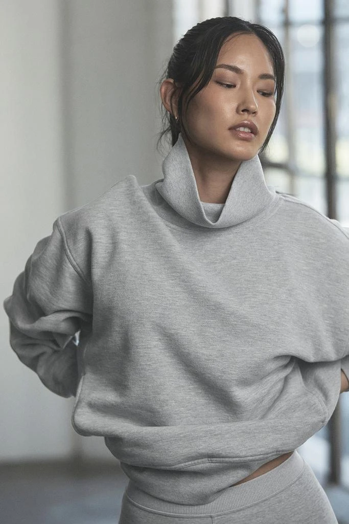 Alo Hazy Mock Neck Pullover - Athletic Heather Grey 6
