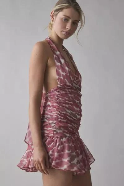 Bardot Bardot Mave Red Spot Halter Neck Mini Dress 4