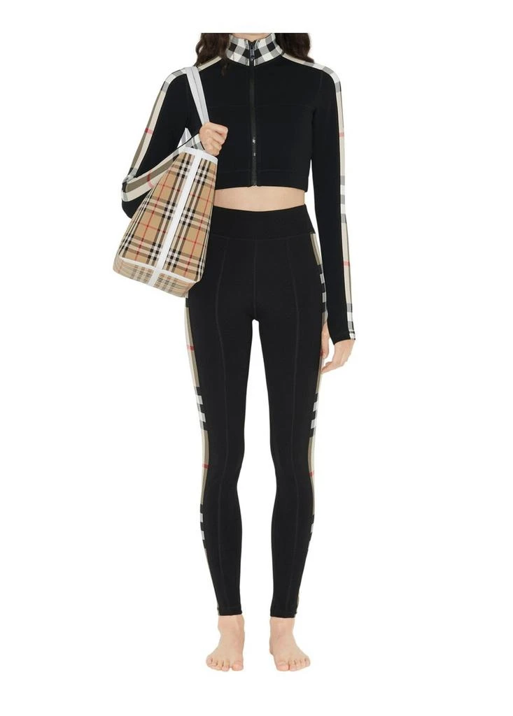 Burberry Check trim stretch jersey leggings 2