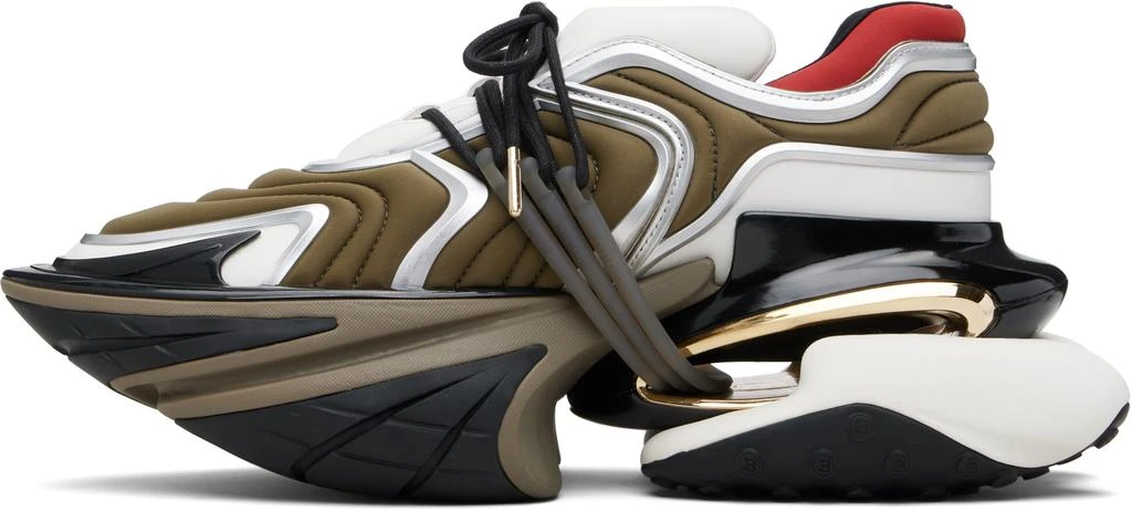 Balmain Khaki Unicorn Wave Sneakers 3