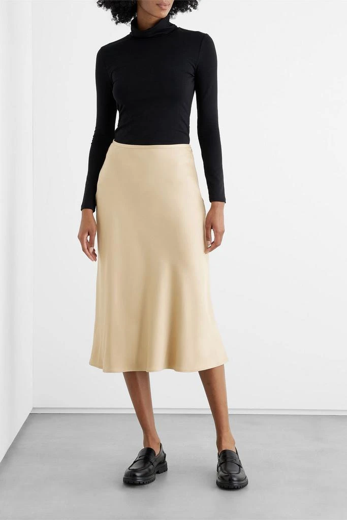 IRIS & INK Margot satin-crepe midi skirt 2