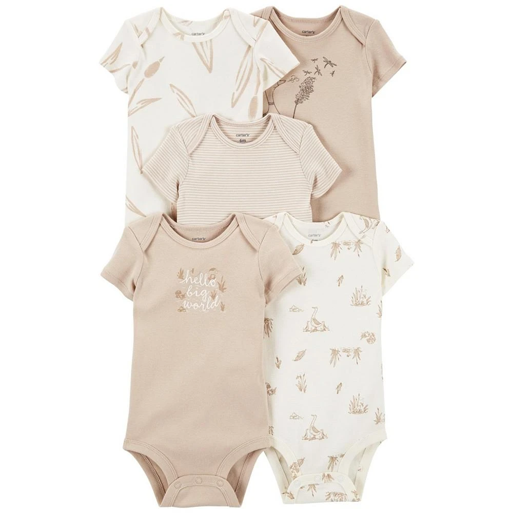 Carter's Baby Boys or Baby Girls Short Sleeve Bodysuits, Pack of 5 1