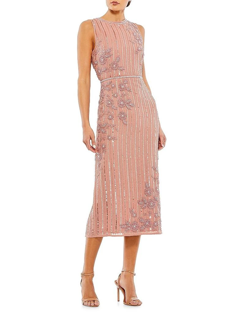 Mac Duggal Floral- & Stripe-Embellished Cocktail Dress - Dresses & Skirts - BeyondStyle Mac Duggal Floral- & Stripe-Embellished Cocktail Dress - Dresses & Skirts - BeyondStyle