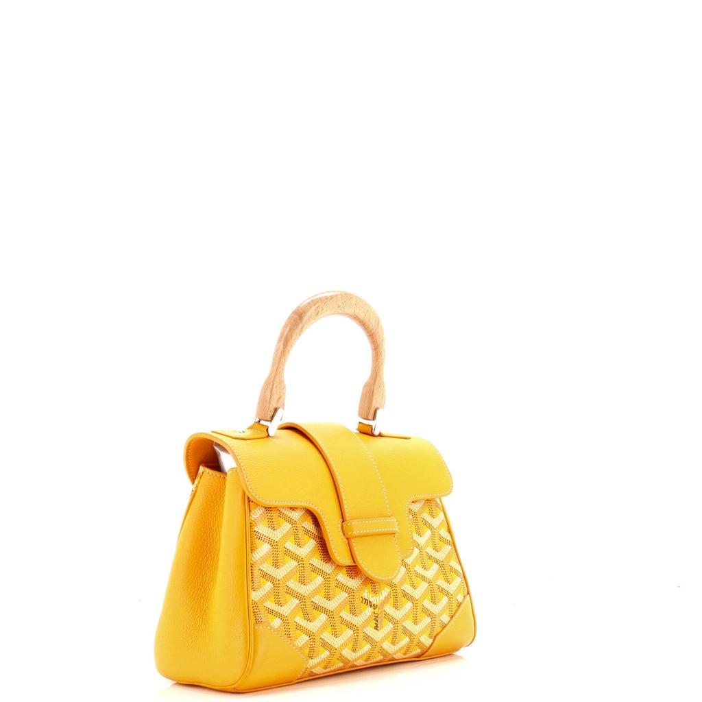 Goyard Saigon Top Handle Bag Coated Canvas with Leather Mini
