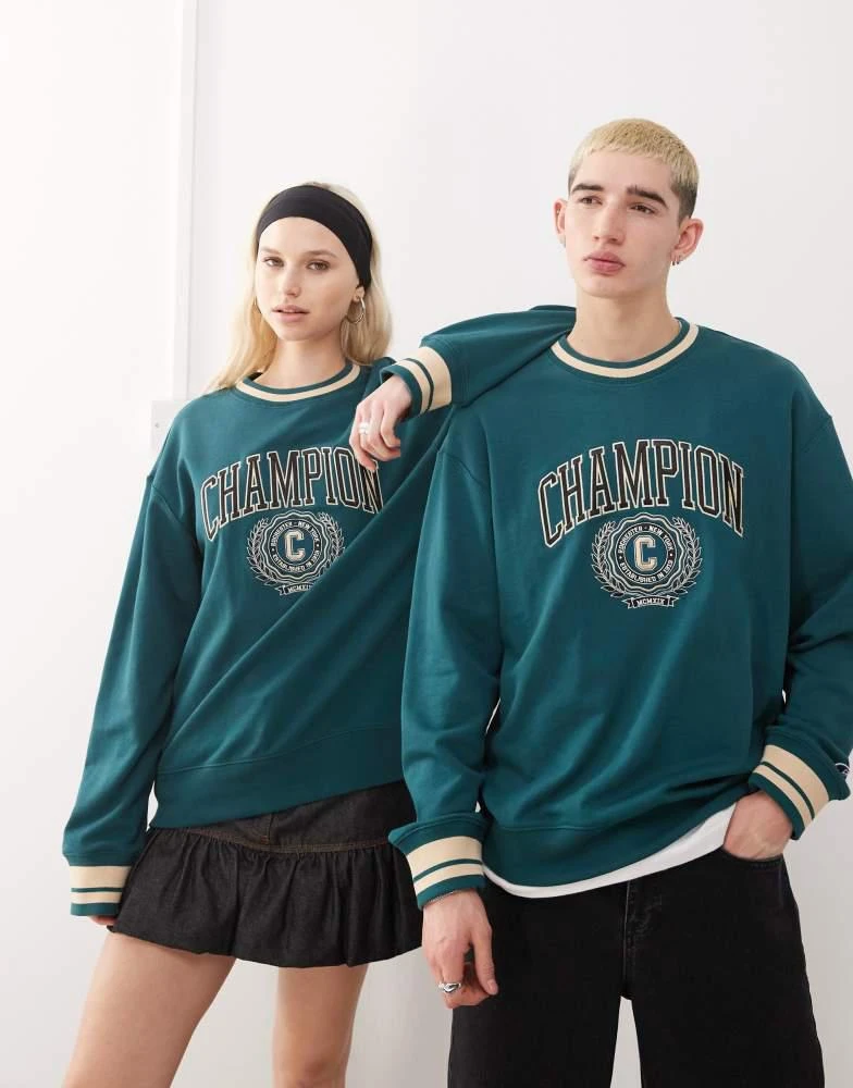 CHAMPION Champion unisex College crewneck sweatshirt in green 1