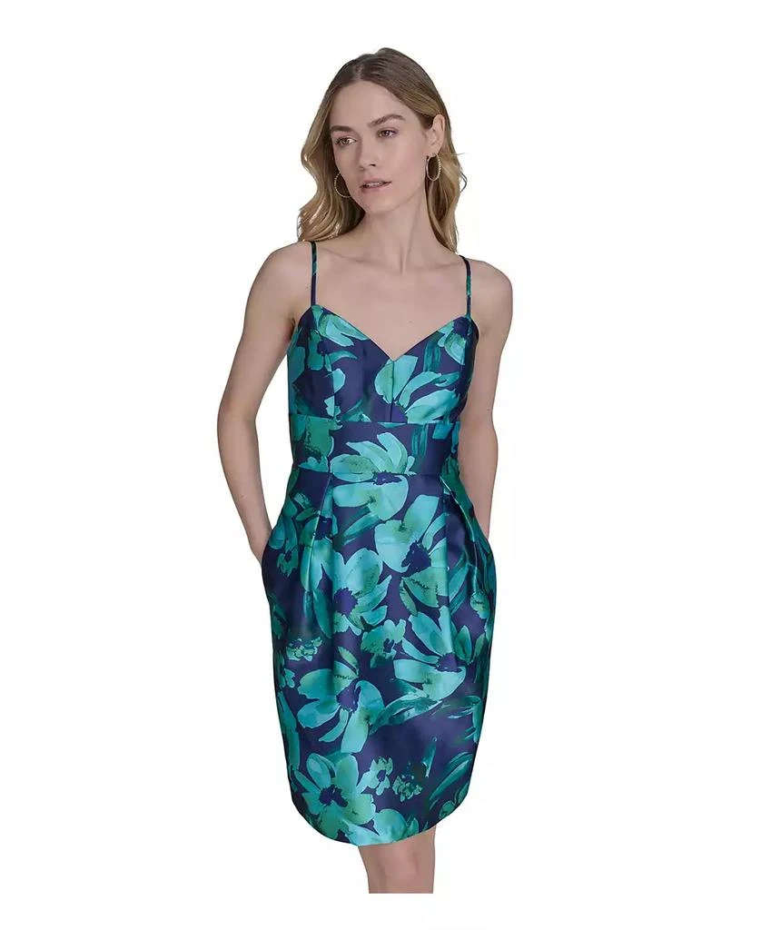 Eliza J Women's Jacquard Floral Sleeveless Dress 4