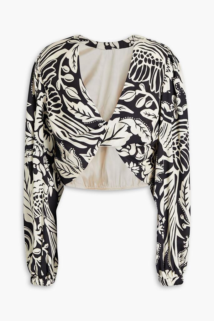 JOHANNA ORTIZ Belle Tropic cropped floral-print TENCEL™-poplin blouse