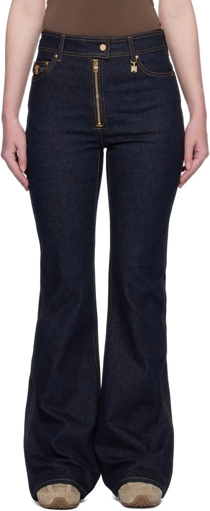 AMIRI Navy Zip Up Flare Jeans 1