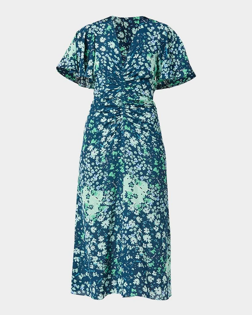 Shoshanna Drew Ruched Floral-Print Midi Dress 1
