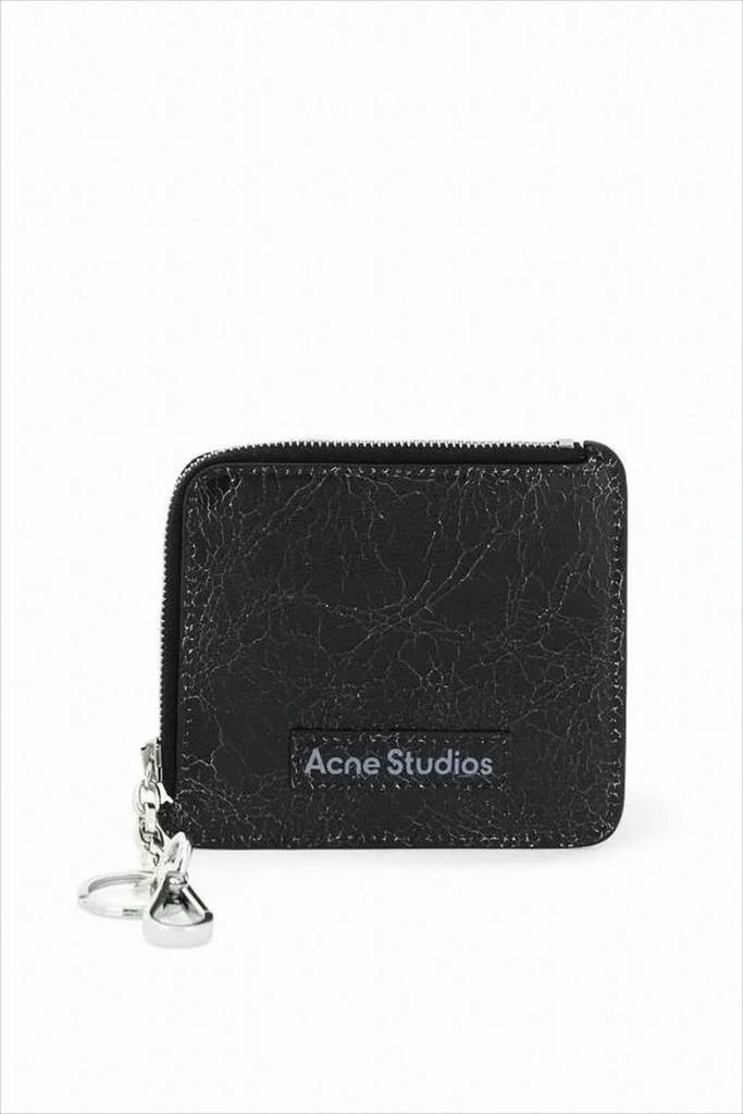 Acne Studios Compact Textured Cowhide Leather Wallet With Zip-Around Closure