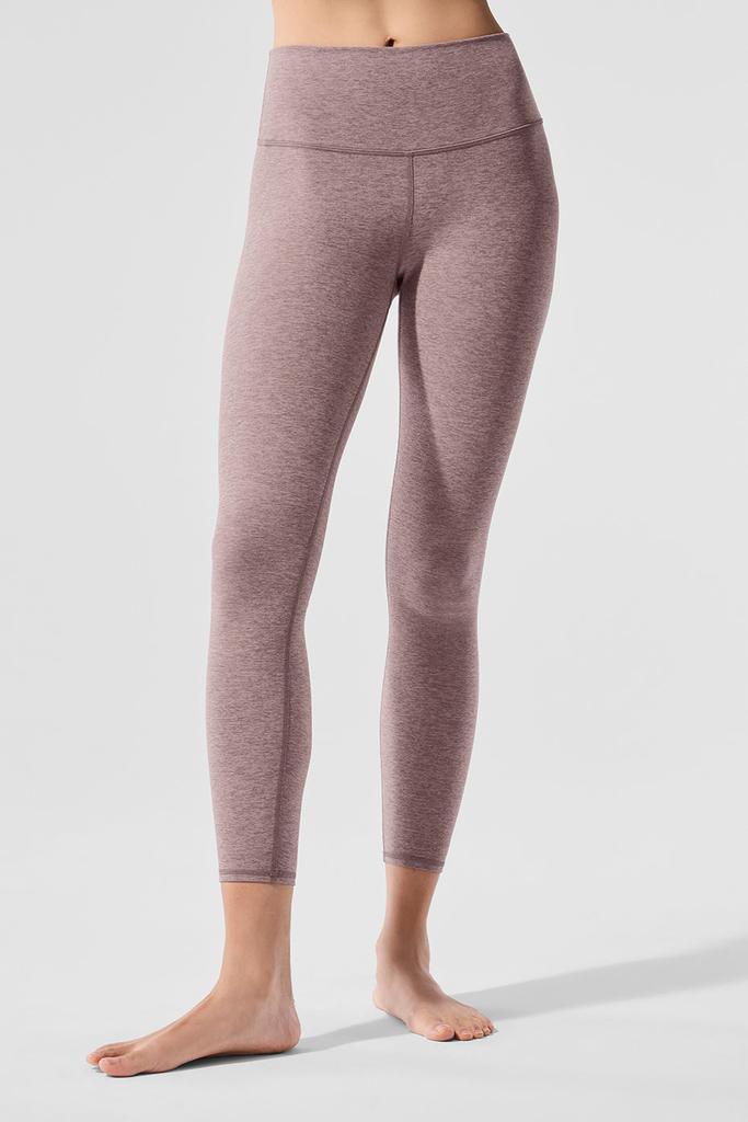 Alo Alosoft High-Waist 7/8 Highlight Legging - Dark Pink Quartz Heather
