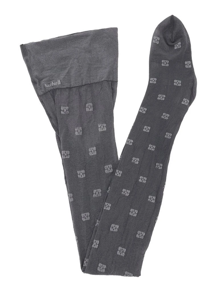 Ganni Ganni Glitter Butterfly Lace Tights 1