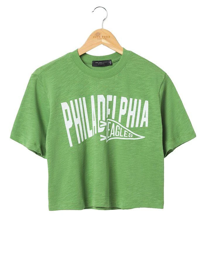Junk Food Clothing NFL Women's Philadelphia Eagles Dual Threat Mock Neck Crop Tee 1